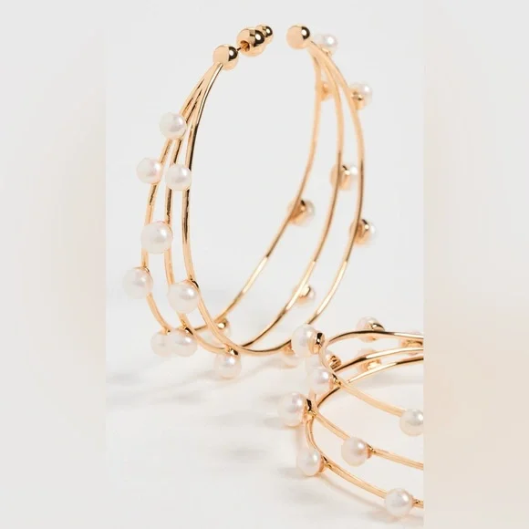 🌺🎉HP🎉🌺 NWT Cult Gaia Shanti Large Pearl Earrings - Picture 13 of 16